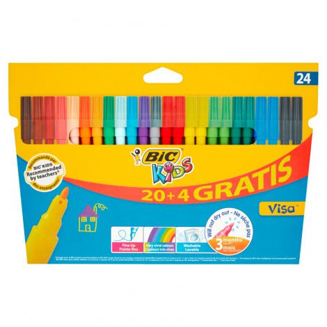 Pisaki Bic Kids Visa, 24 kolory